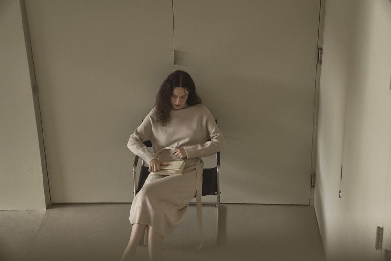 UNBALANCED KNIT DRESS_OATMEAL