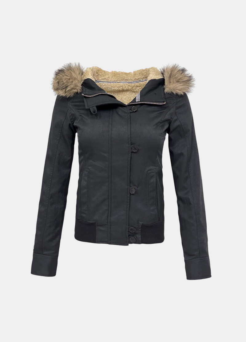 Mode Fur-Hood Short Jumper