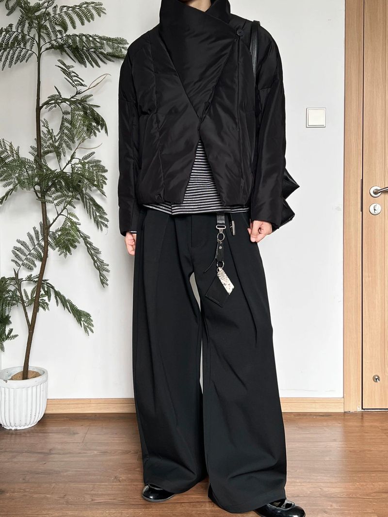 アシンメトリック パファー ジャケット
