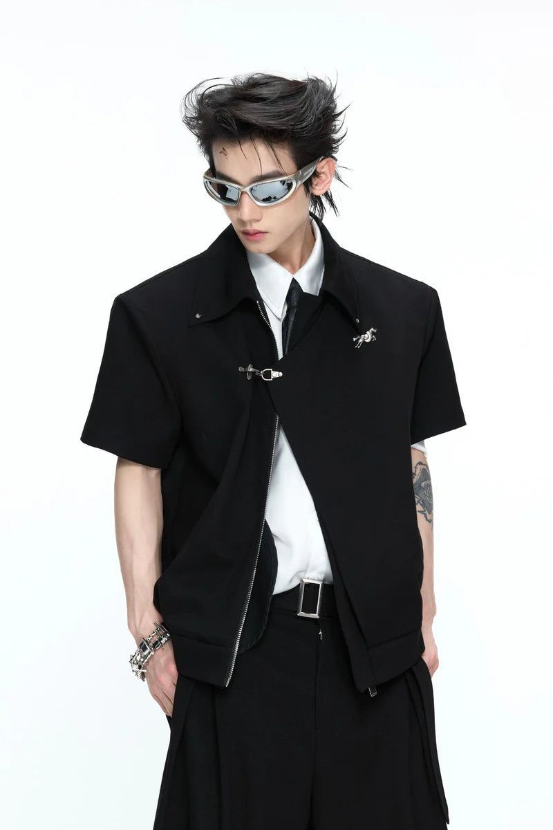 Argue Cultureの「Asymmetric Cropped Short Sleeves Jacket（Jackets/Outerwear）」