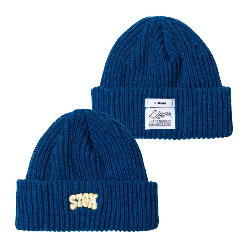 STIGMA(スティグマ)の「BUBBLE EMBROIDERED BEANIE NAVY / BLACK(Hats)」