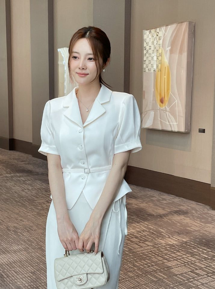 Core Wrinkle-Free Pleated Wrap Long Skirt