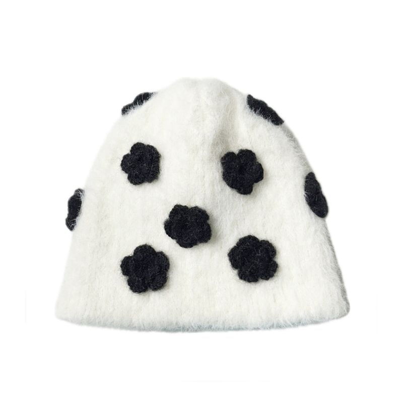 flower beanie (white)