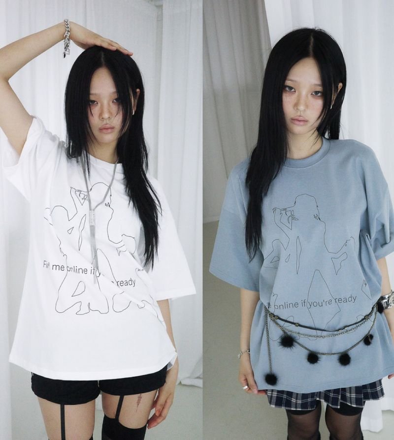 dydoshop（ダイドーショップ）の「オンラインTシャツ (WHITE / BLUE)（トップス）」