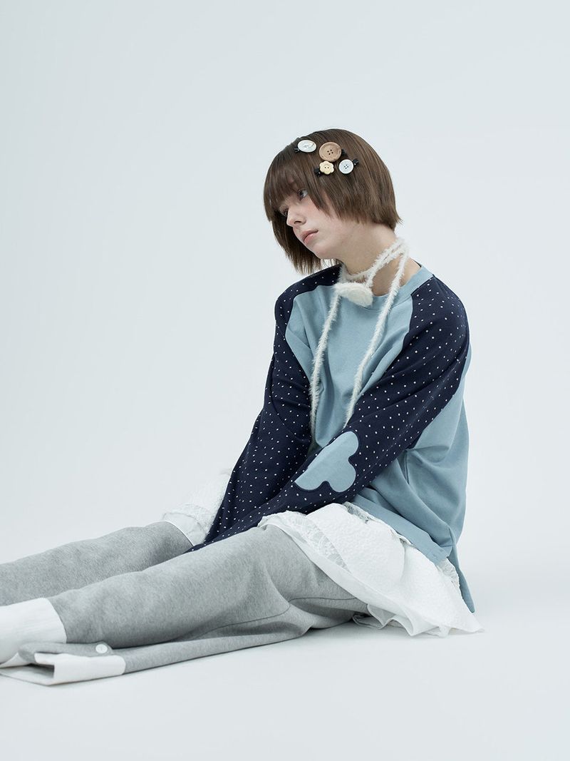 lace folding sweatpants / gray