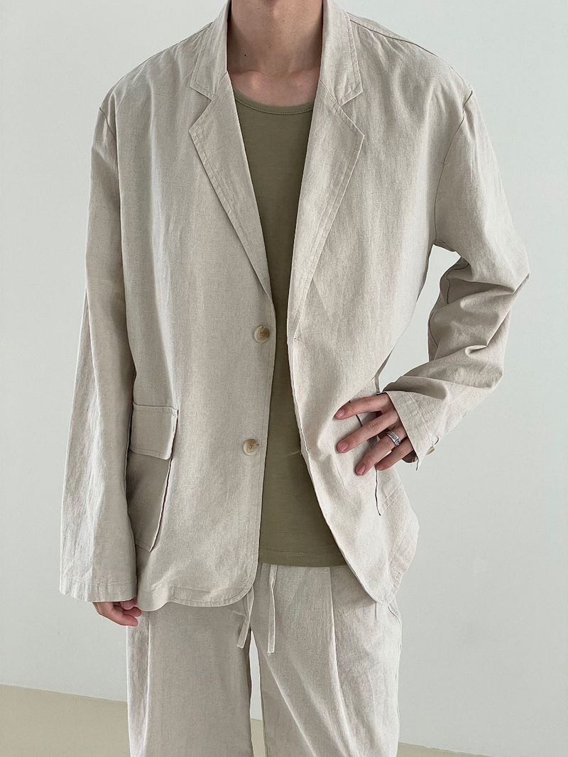 Basic Linen set up blazer jk