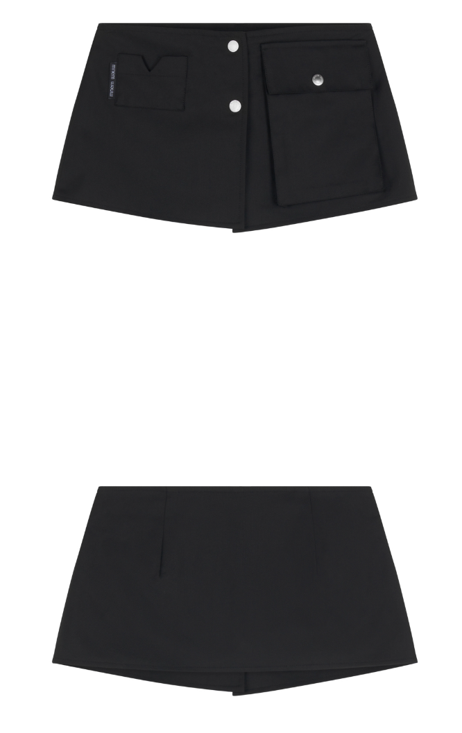 [mnem] card pocket wrap belt (black)