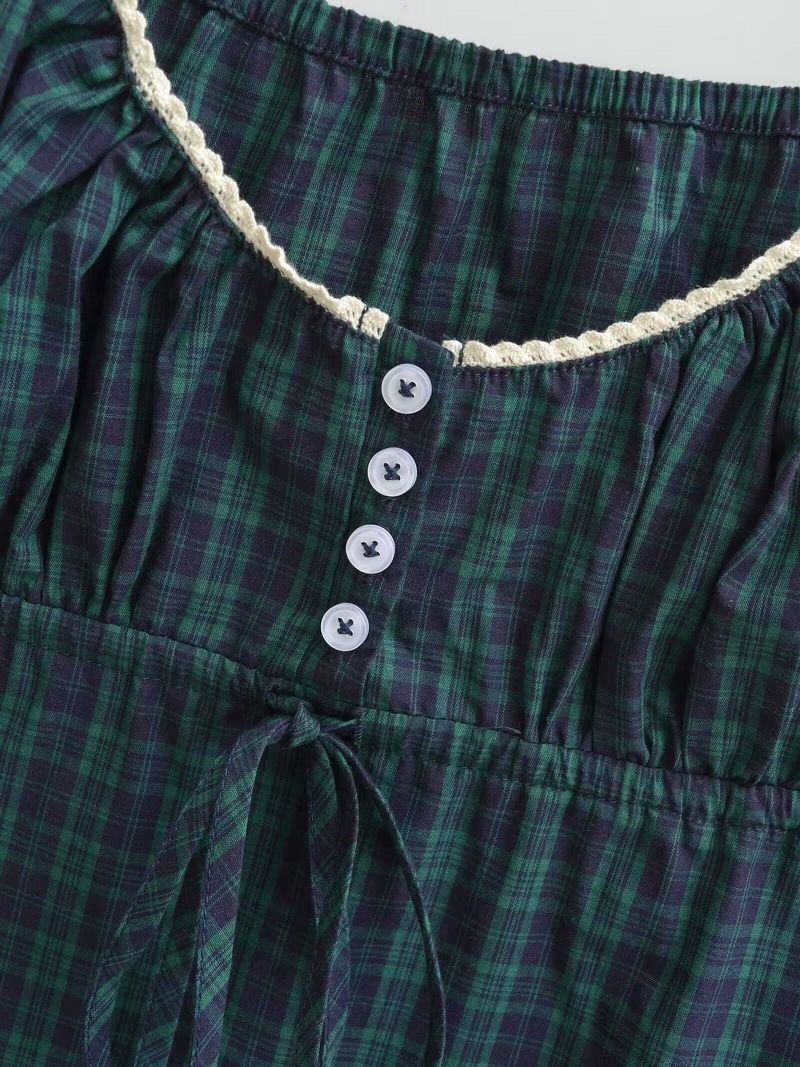 Zaire Check Ribbon Sleeveless Top