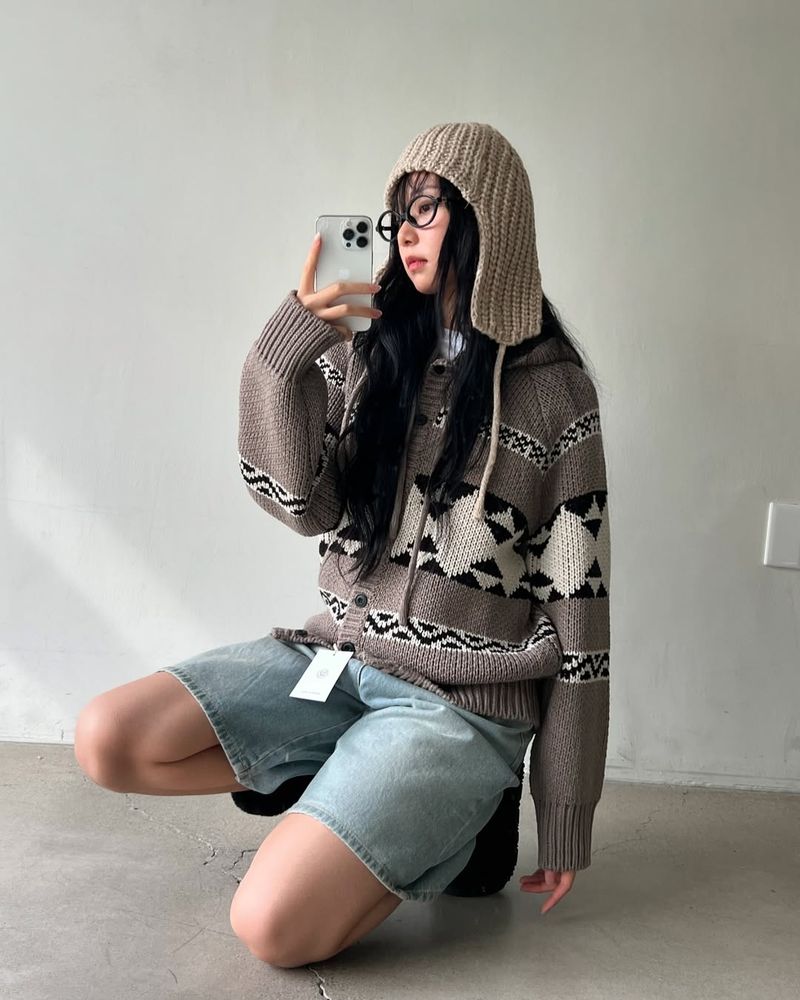 Trapper Hat Knit - Beige