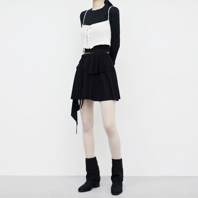 Kehi unbalanced mini skirt