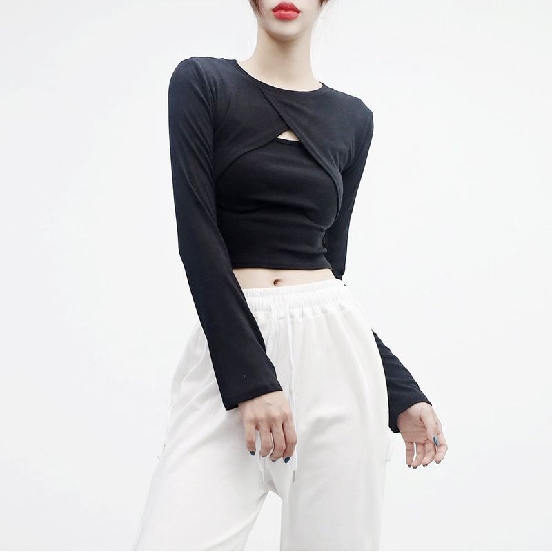 [NONCODE] (1+1) DeMer Bolero T-shirt + Sleeveless Set