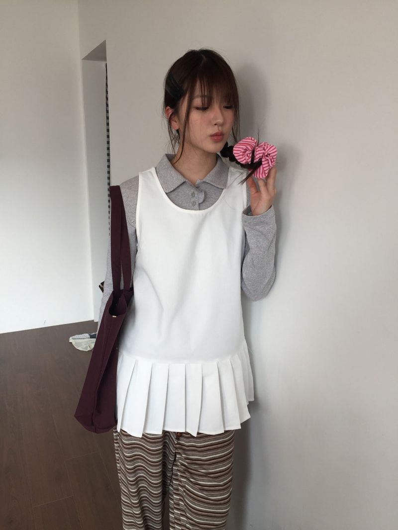 May Pleated Mini Dress (2color)
