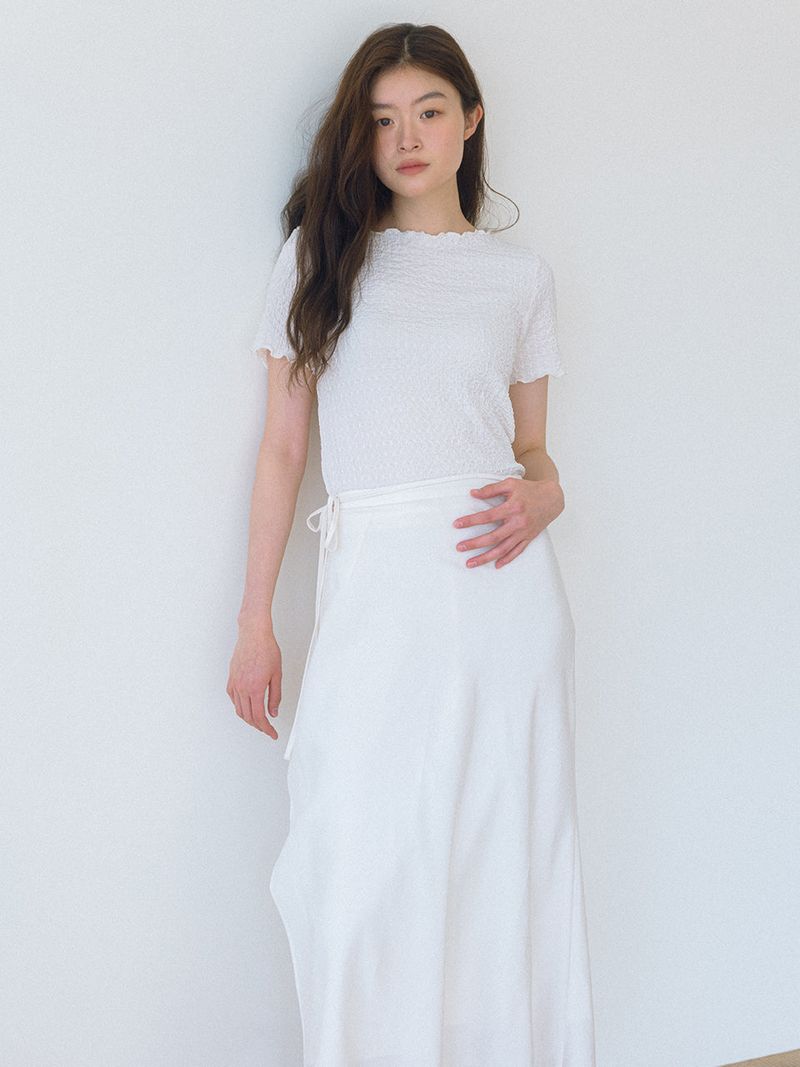 Wave Crinkle T-shirt - Ivory