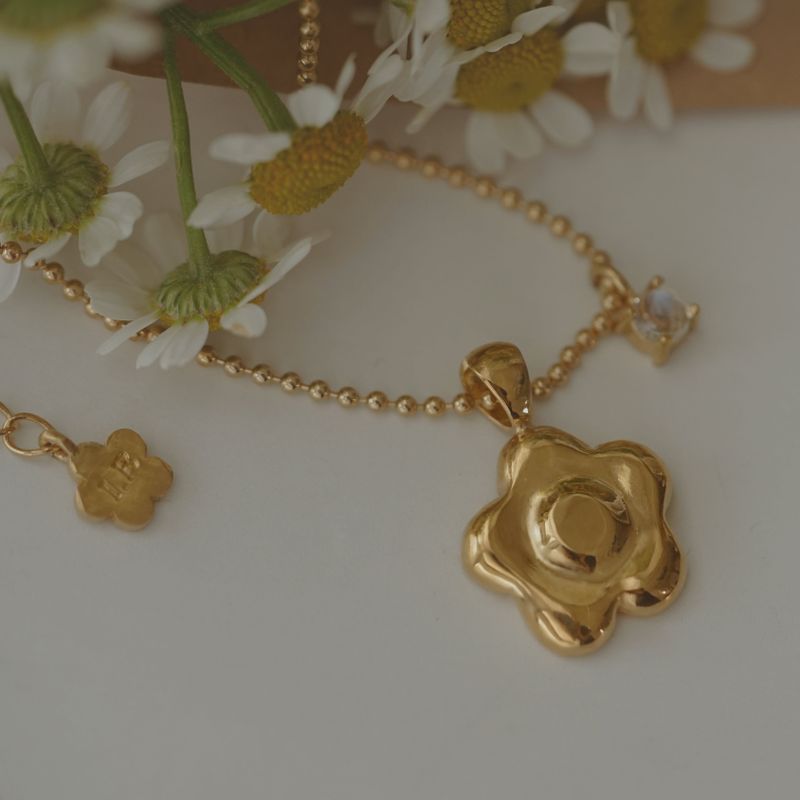 【MADE】 Bubble daisy necklace
