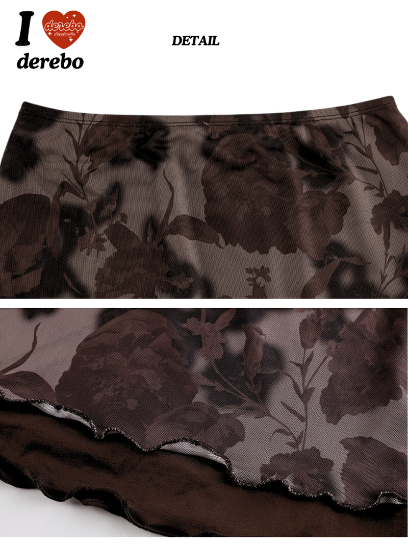 burgundy flower midi skirt