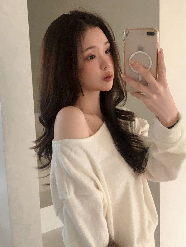2WAY Button Slit One Shoulder Knit (3color)