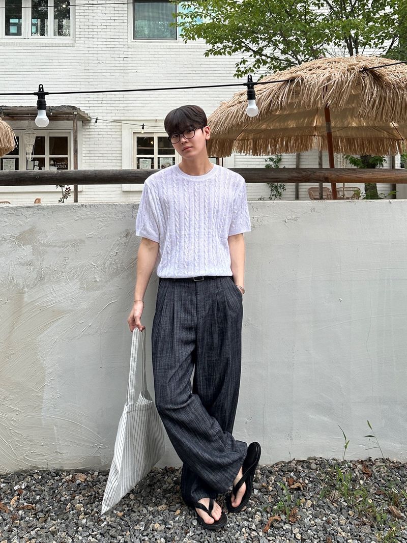 Olin linen two tuck wide denim