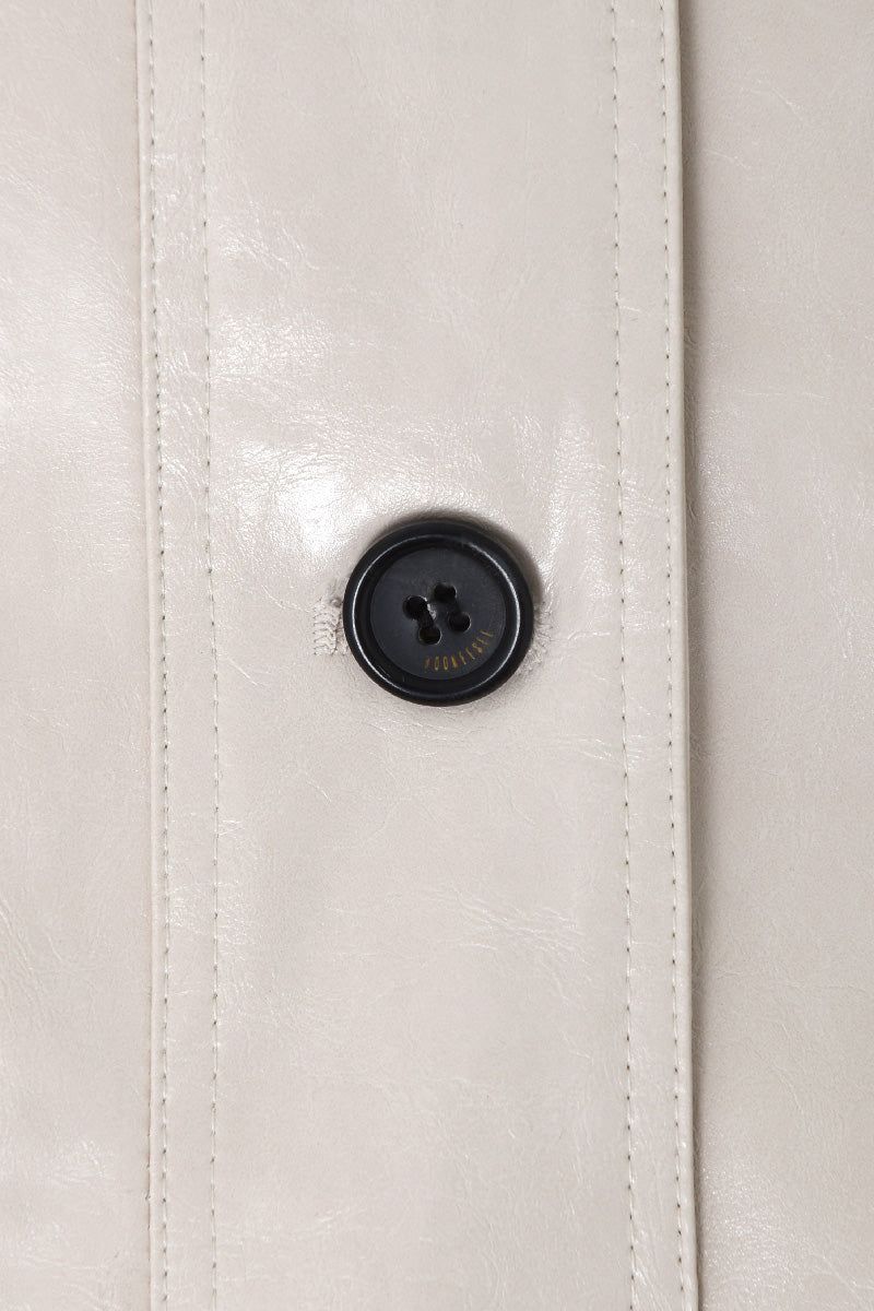 Eco Leather Half Jacket (Ivory)