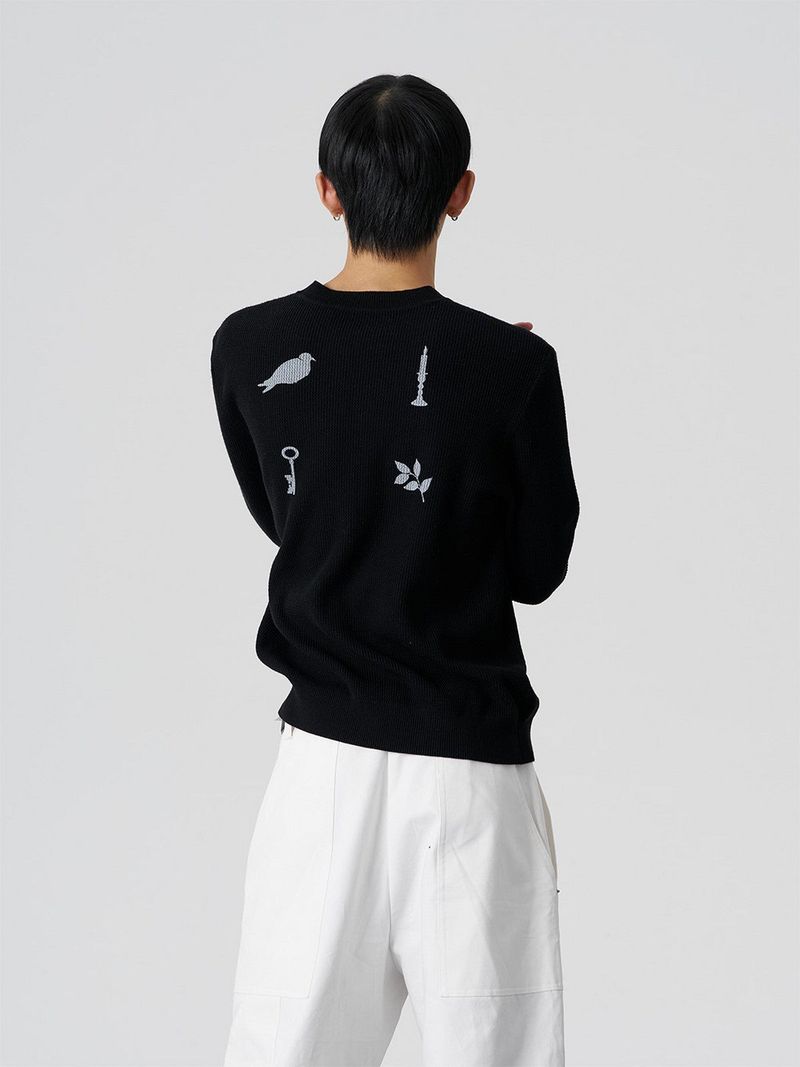 FMACM Surreal Print Knitted Sweater