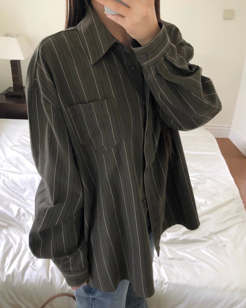 [ORIGINAL] Ain Stripe Oversized Shirt