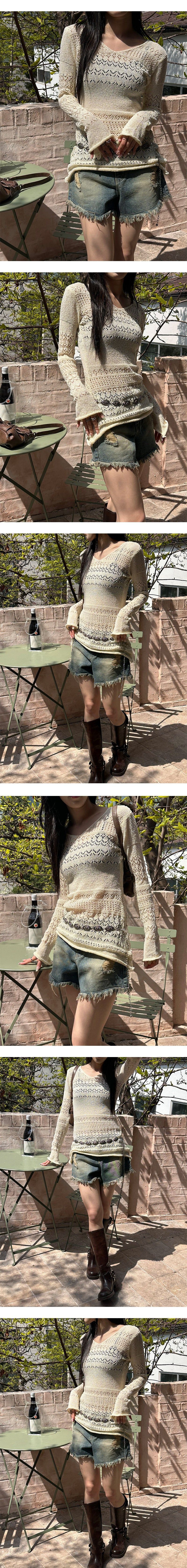 [S/S] Punching knit one piece