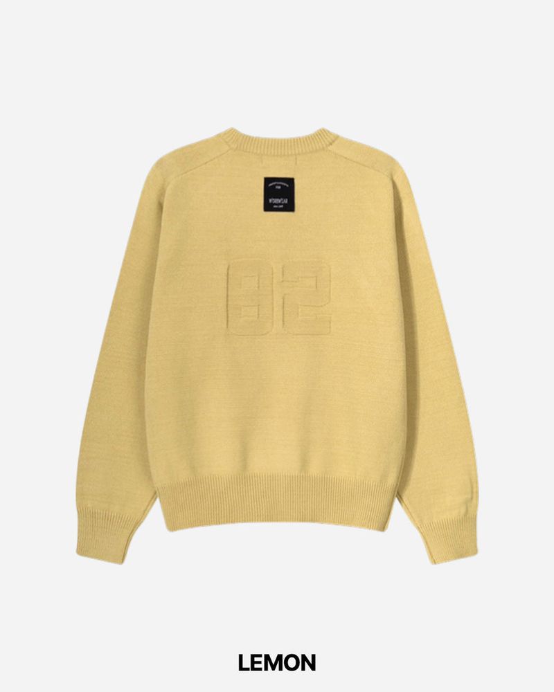 Number Patch Round Knit