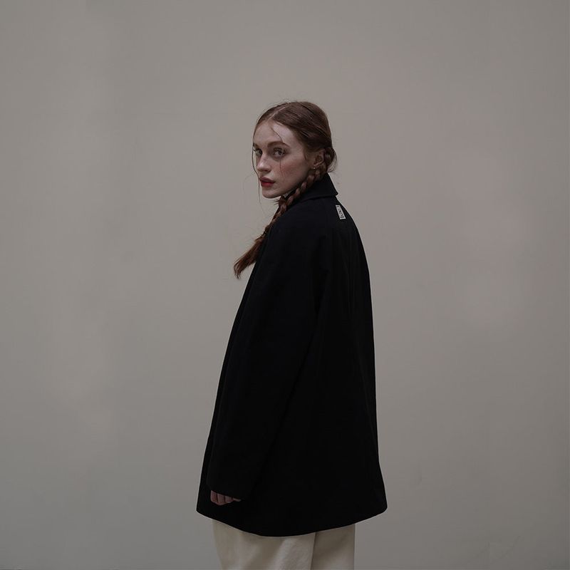 Black Trench Half Coat
