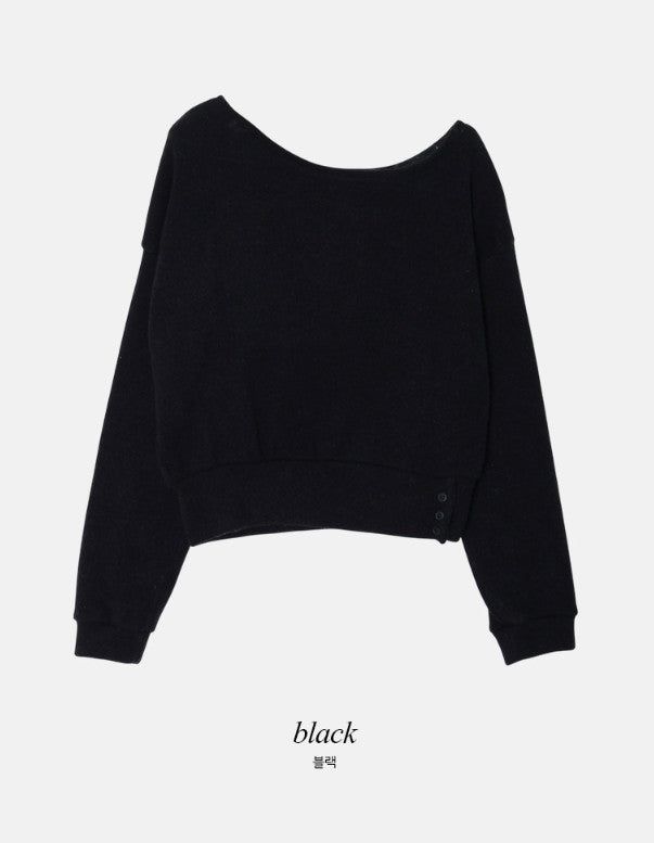 2WAY Button Slit One Shoulder Knit (3color)