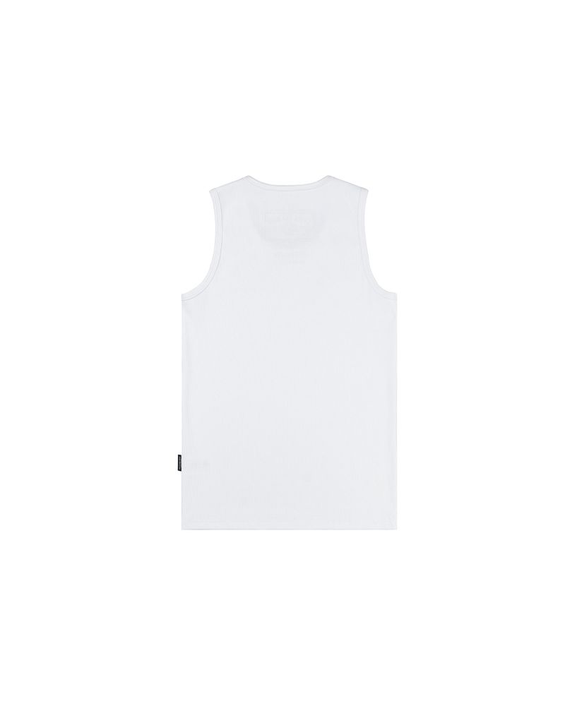 DirtyCoins Printed Label Tank Top White