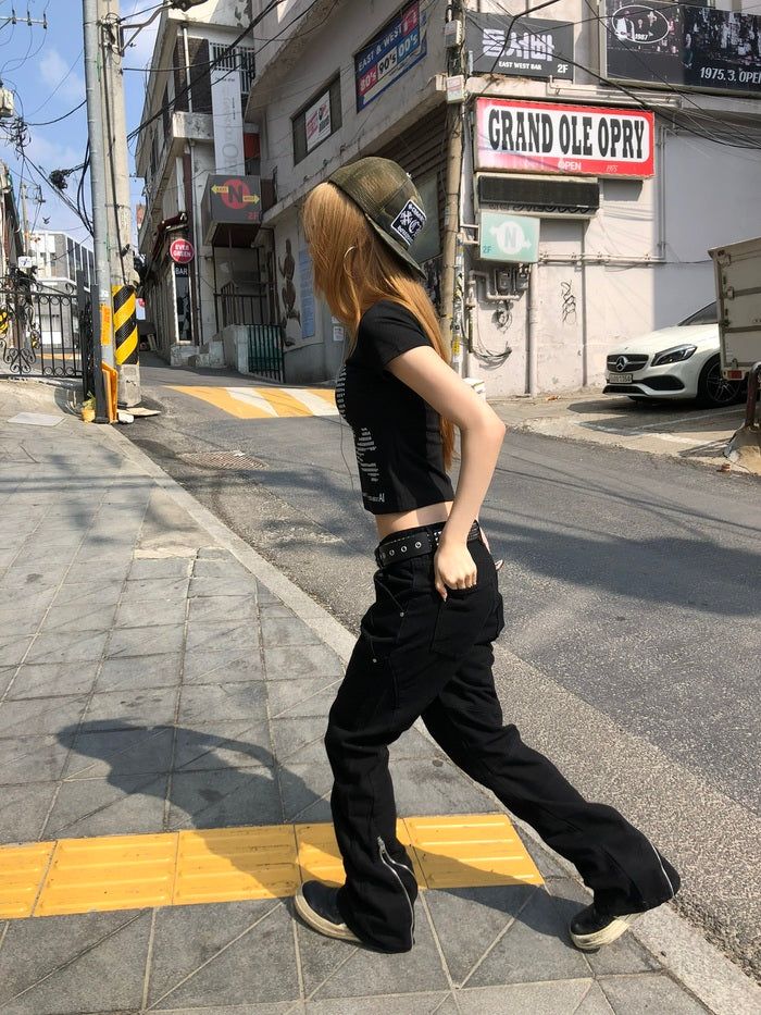 Cyber Black Zip Pants
