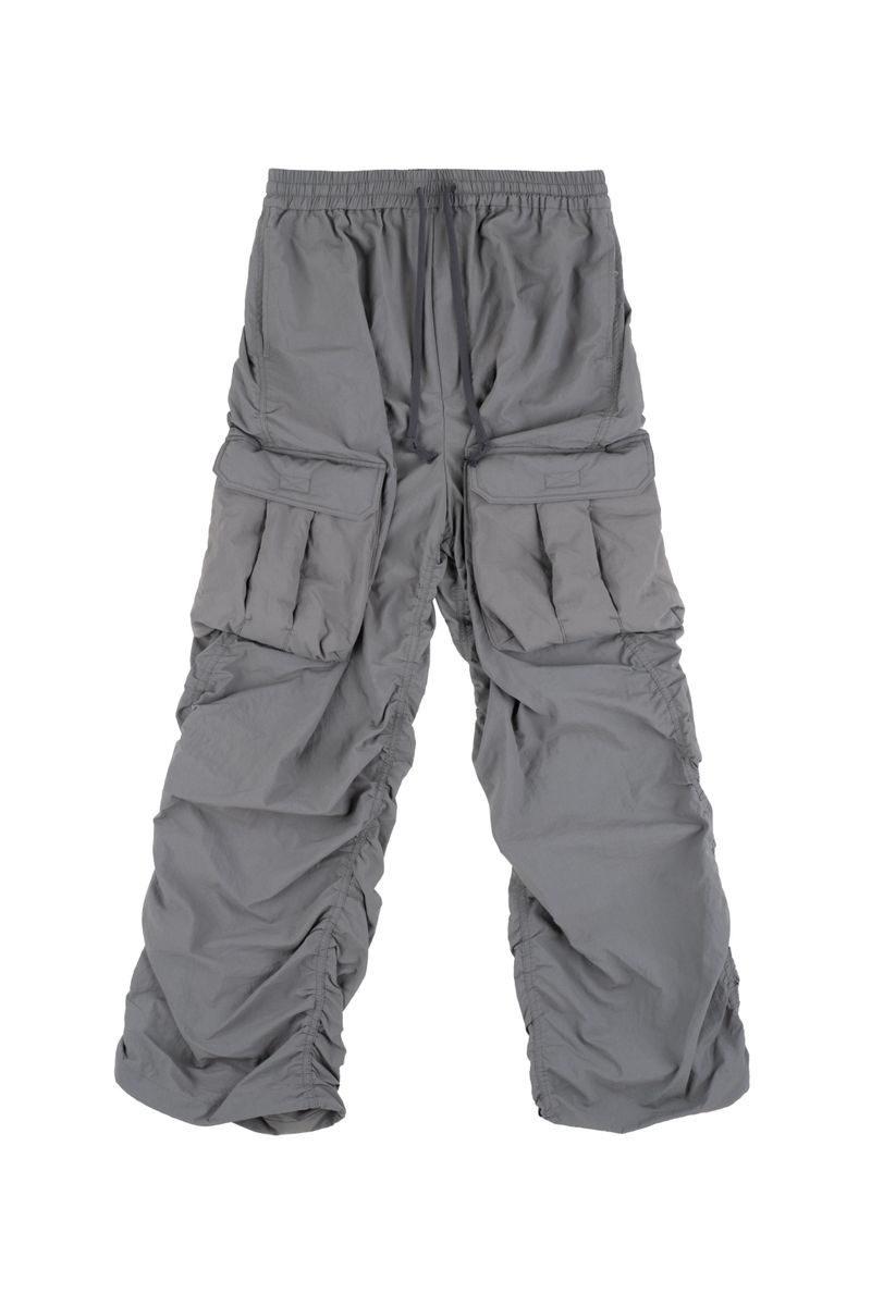 padded pocket shirring pants (GRAY)
