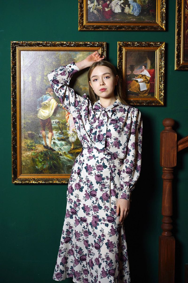 flower v neck blouse