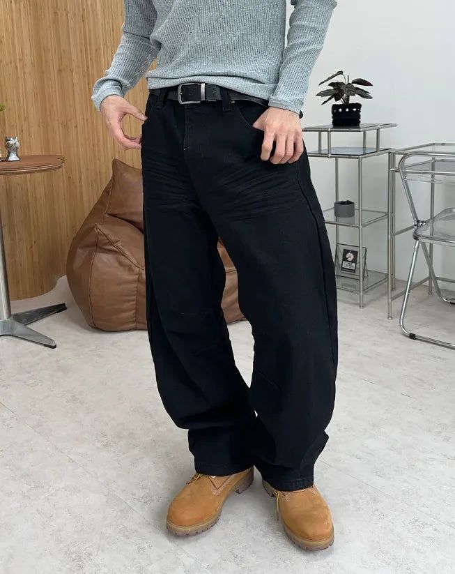 Topel Wrinkle Curved Denim Pants