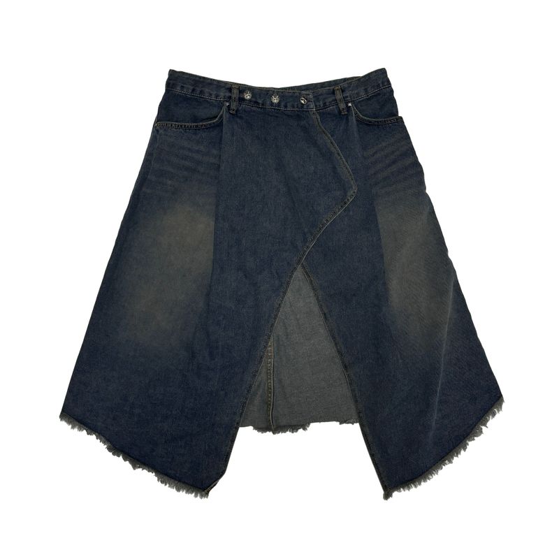 Maxi wrap denim skirt