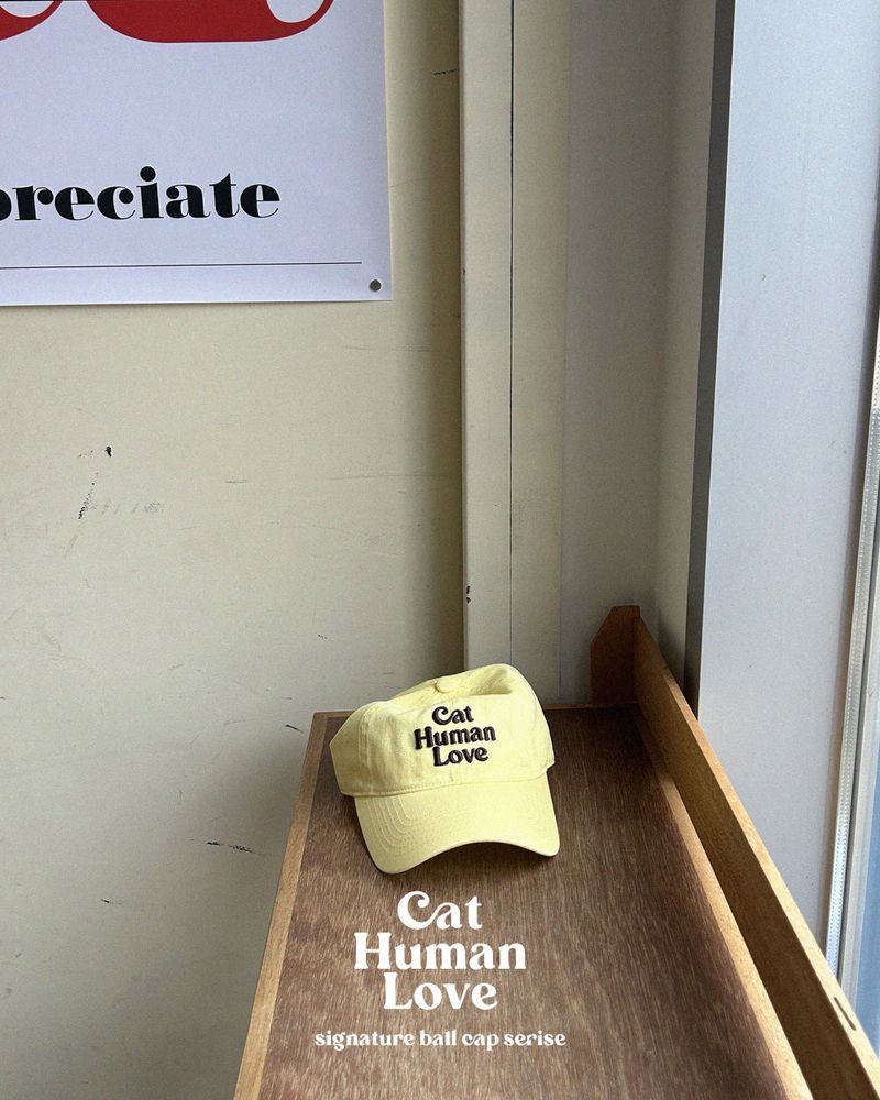 CAT HUMAN LOVE BALL CAP / YELLOW/BROWN