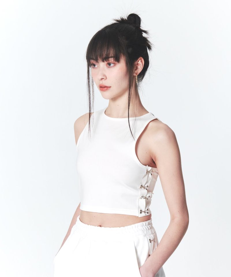 Hook N Eye Tank Top White