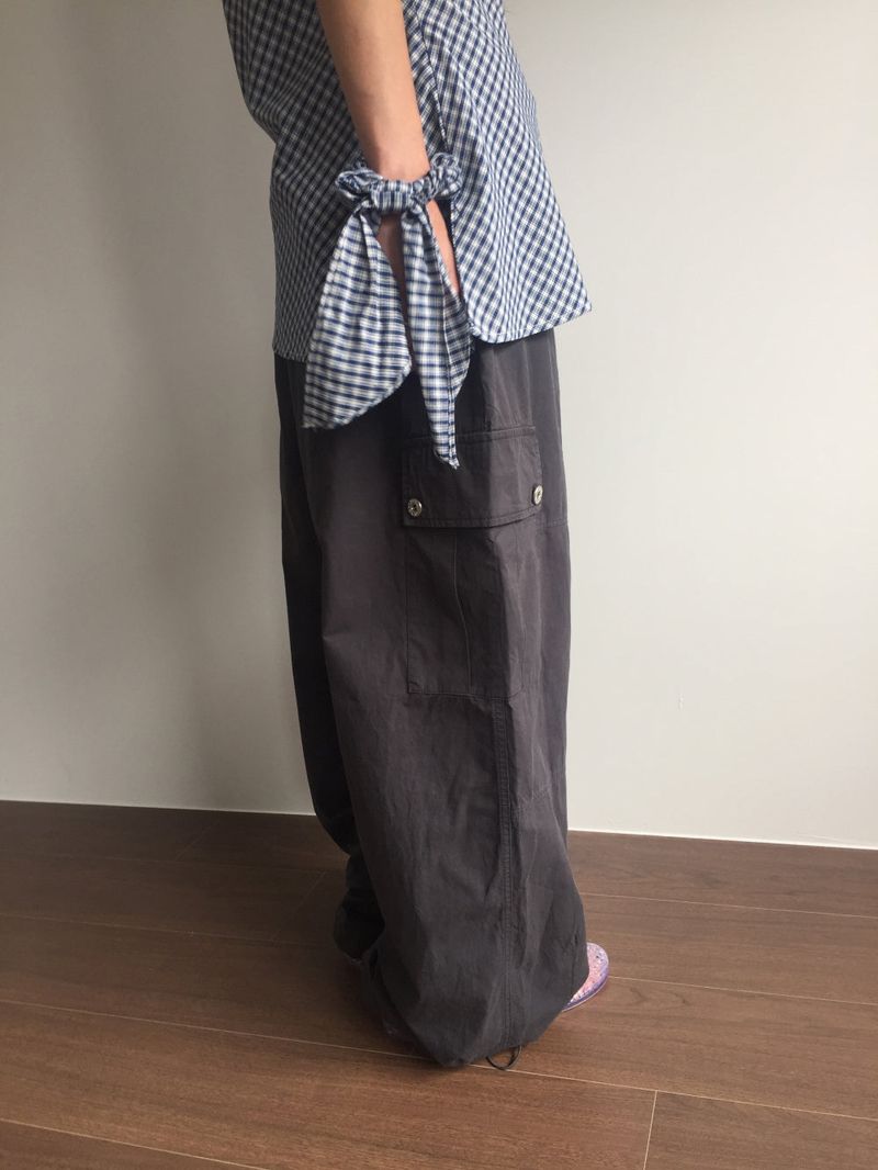Peep Wide Cargo Pants (3color)