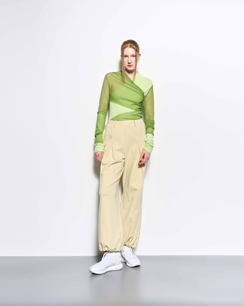 Layered Long Sleeve Top _ Green
