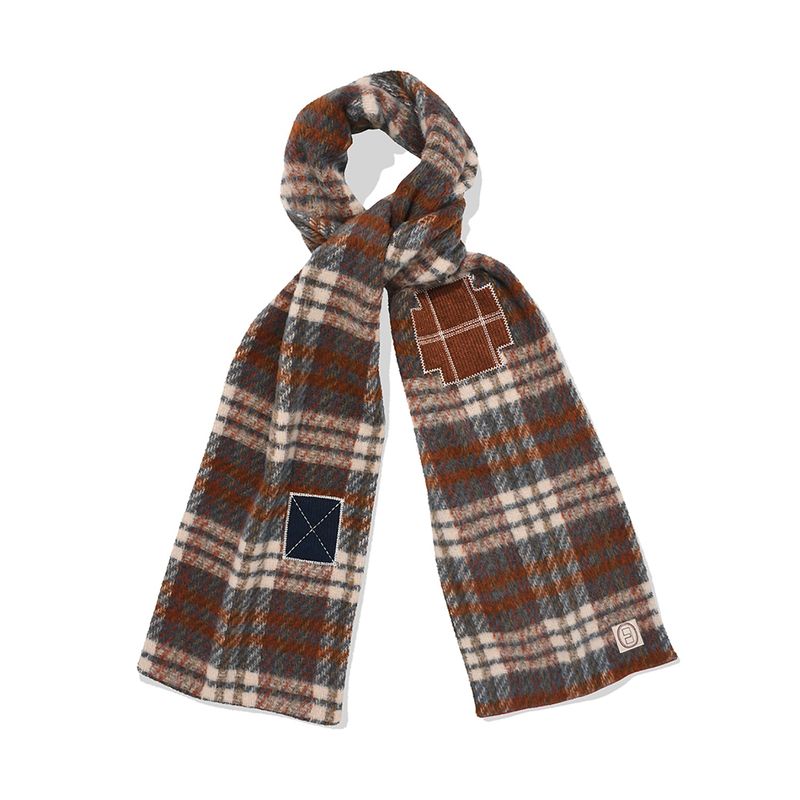 karactor（カラクター）の「クロシェチェックマフラー / Blue Orange（ファッション小物）」