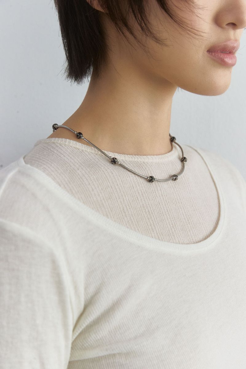Cinnabar dot necklace