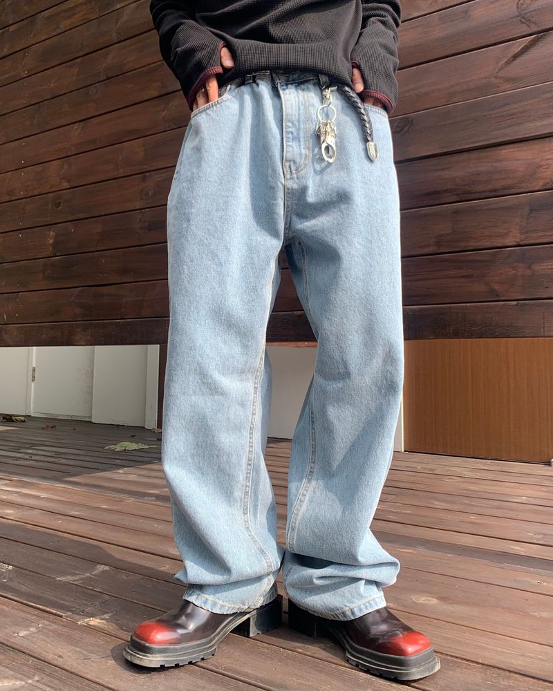 Handle Over Embroidered Denim Pants