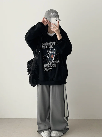 Enz Side Track Line Wide Pants
