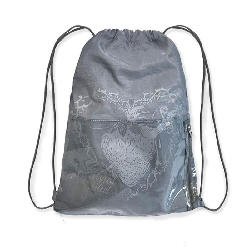 PVC pocket artwork gym sack [Pale blue]