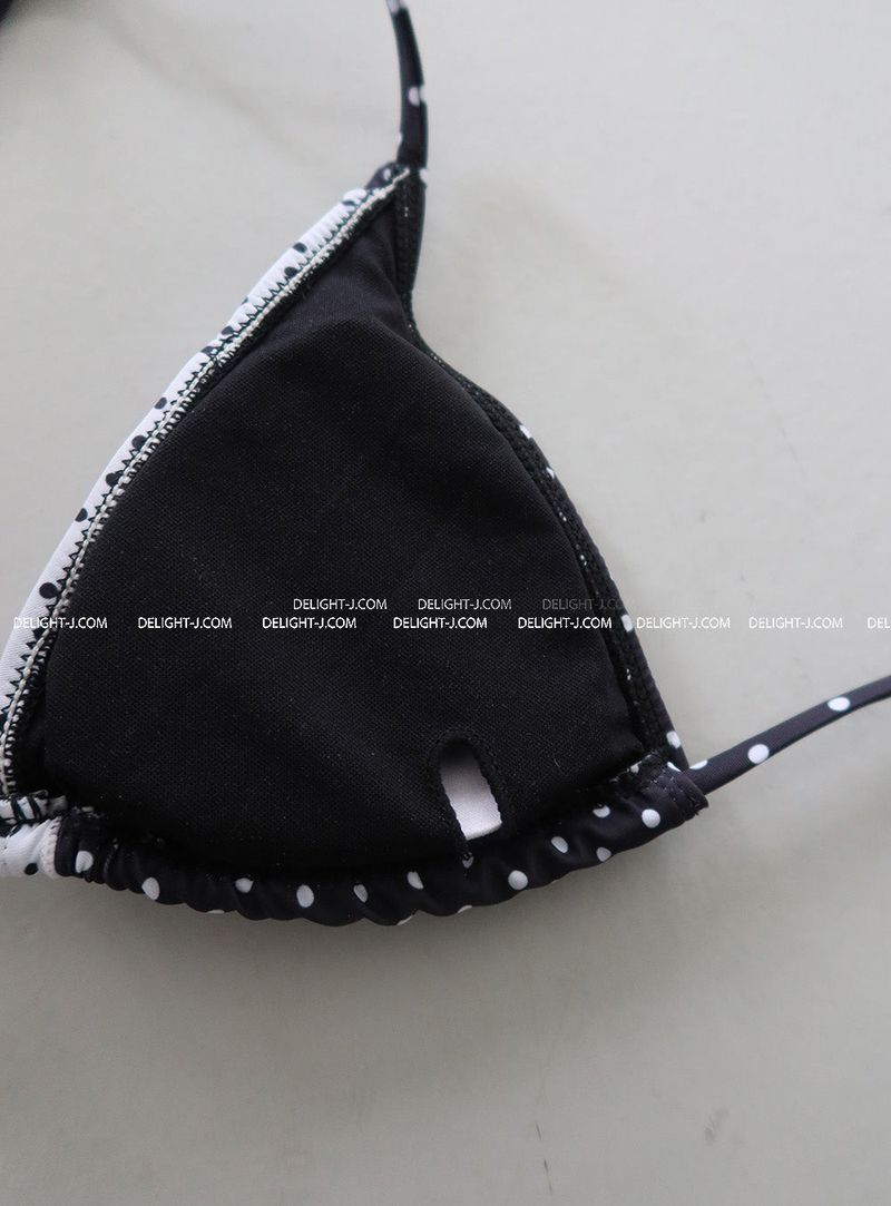 a dot-frilled bikini