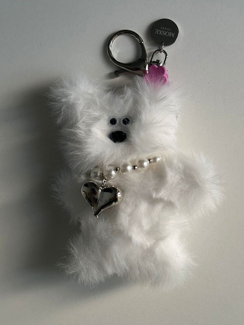 [Hand made] Fluffy bear key ring (5color)