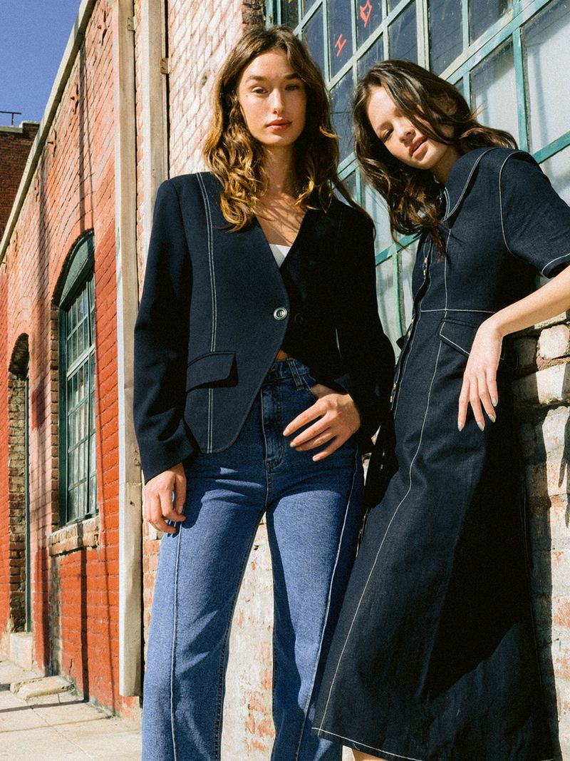 Line No-collar Jacket (2colors)