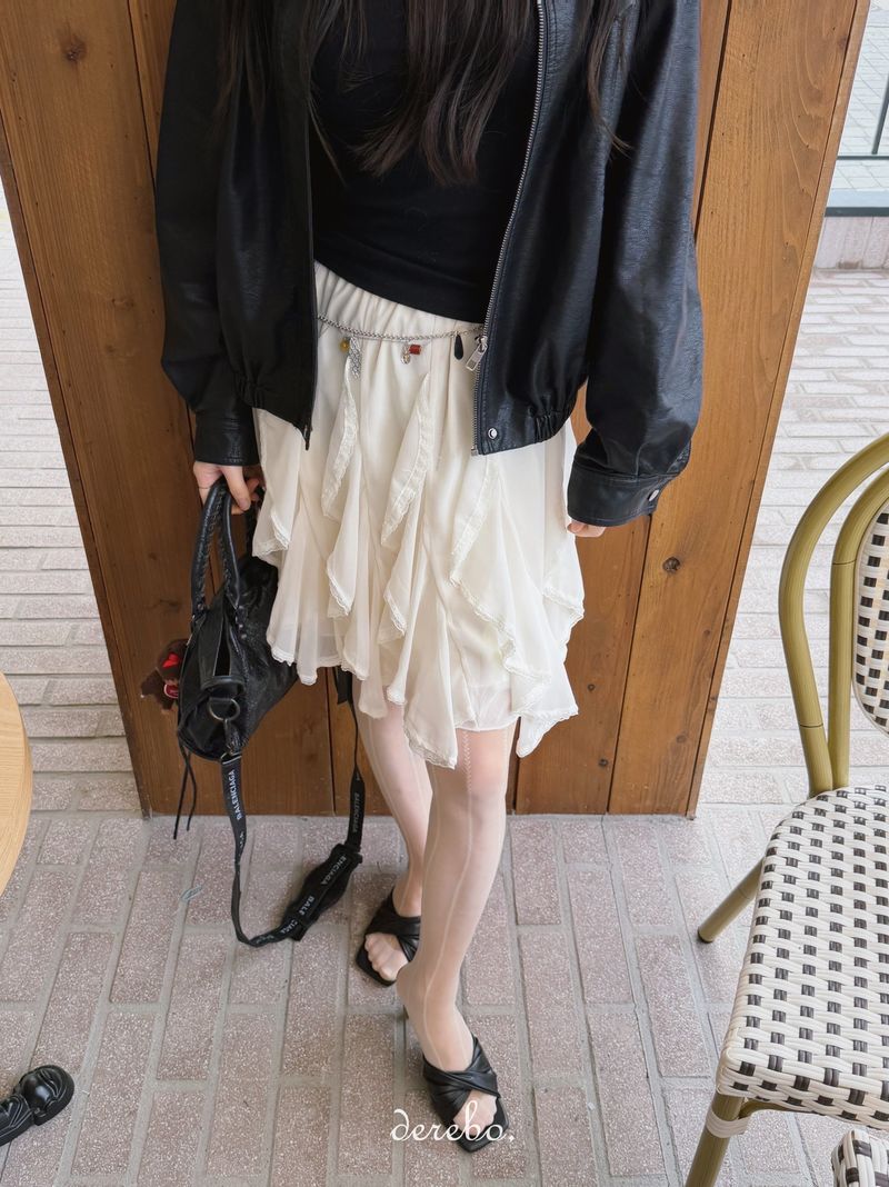 Lily Chiffon Lace Midi Skirt