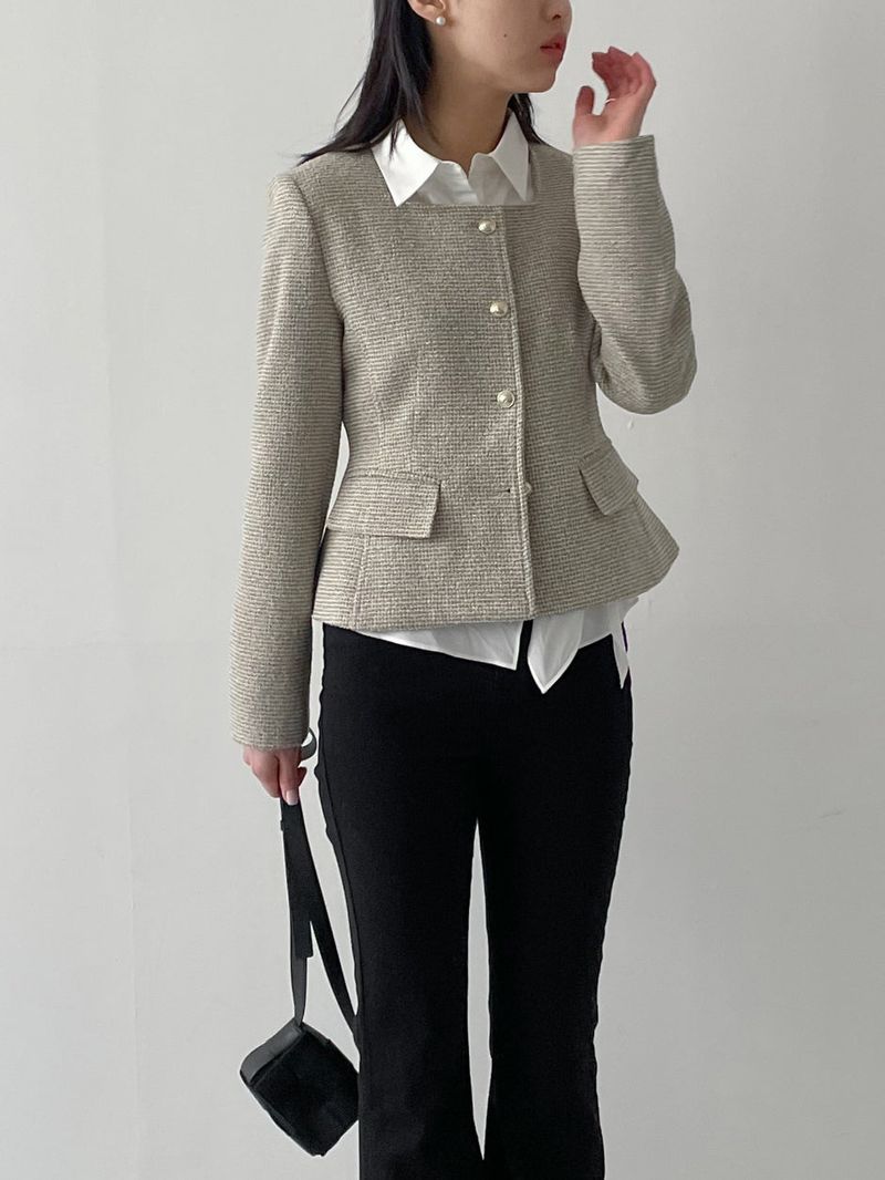 INCHANT ME(インチャントミー)の「Blossom Square Neck Tweed Short Jacket(Jackets/Outerwear)」