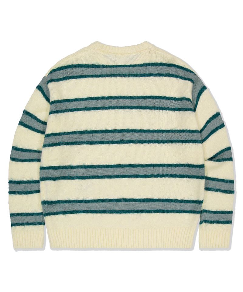 HAIRY STRIPE KNIT SWEATER