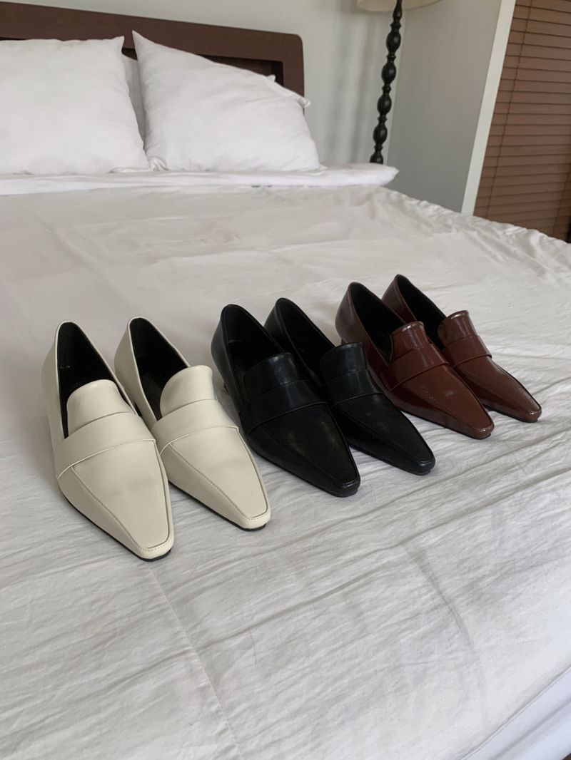 Kitten Slim Line Stiletto Mid Flat Loafers